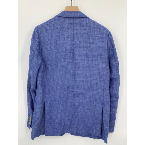 Marco Valentino Blazer Mens 42 Blue Reda Wool Linen Unstructured Italy - Picture 3 of 12